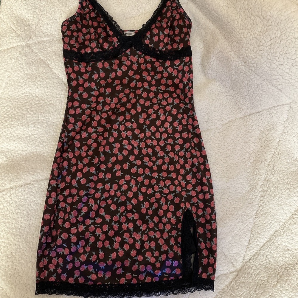 Garage Rose Lace Trimmed Dress